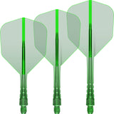 Mission - Force 90 Vortex Transparent Colours - Standard Dart Flights - Integrated Flight & Shaft System - Short / Green