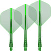 Mission - Force 90 Vortex Transparent Colours - Big Wing Dart Flights - Integrated Flight & Shaft System - Short / Green