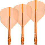 Mission - Force 90 Vortex Transparent Colours - Standard Dart Flights - Integrated Flight & Shaft System - Short / Orange