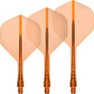Mission - Force 90 Vortex Transparent Colours - Big Wing Dart Flights - Integrated Flight & Shaft System - Short / Orange