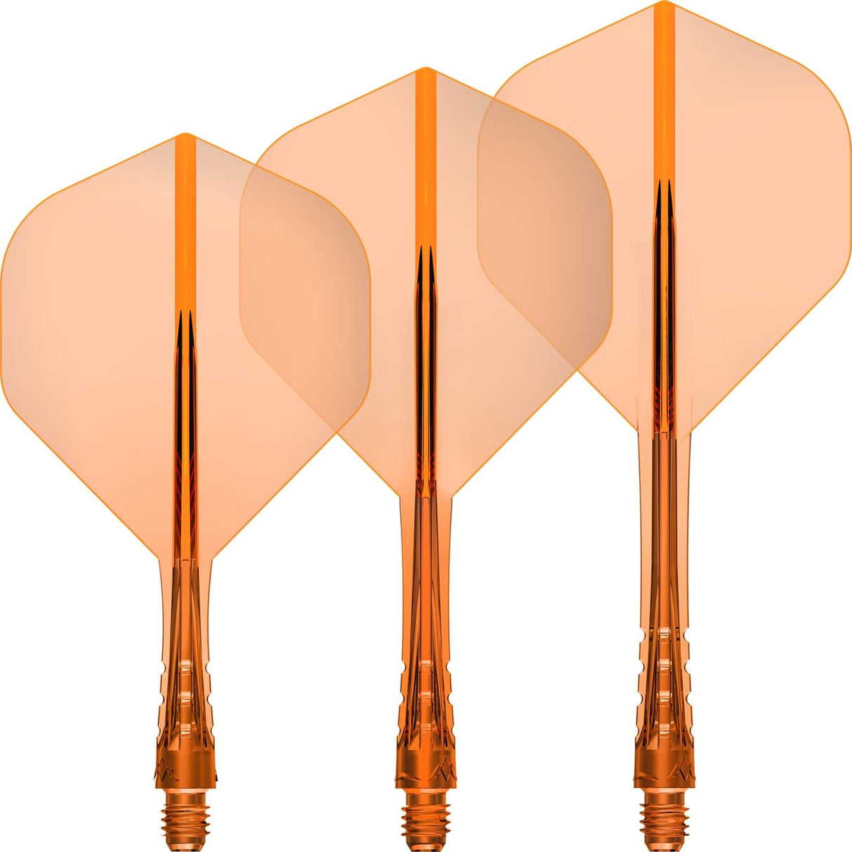 Mission - Force 90 Vortex Transparent Colours - Big Wing Dart Flights - Integrated Flight & Shaft System - Short / Orange