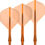 Mission - Force 90 Vortex Transparent Colours - Big Wing Dart Flights - Integrated Flight & Shaft System - Short / Orange
