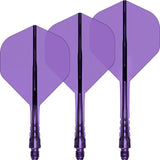 Mission - Force 90 Vortex Transparent Colours - Big Wing Dart Flights - Integrated Flight & Shaft System - Short / Purple