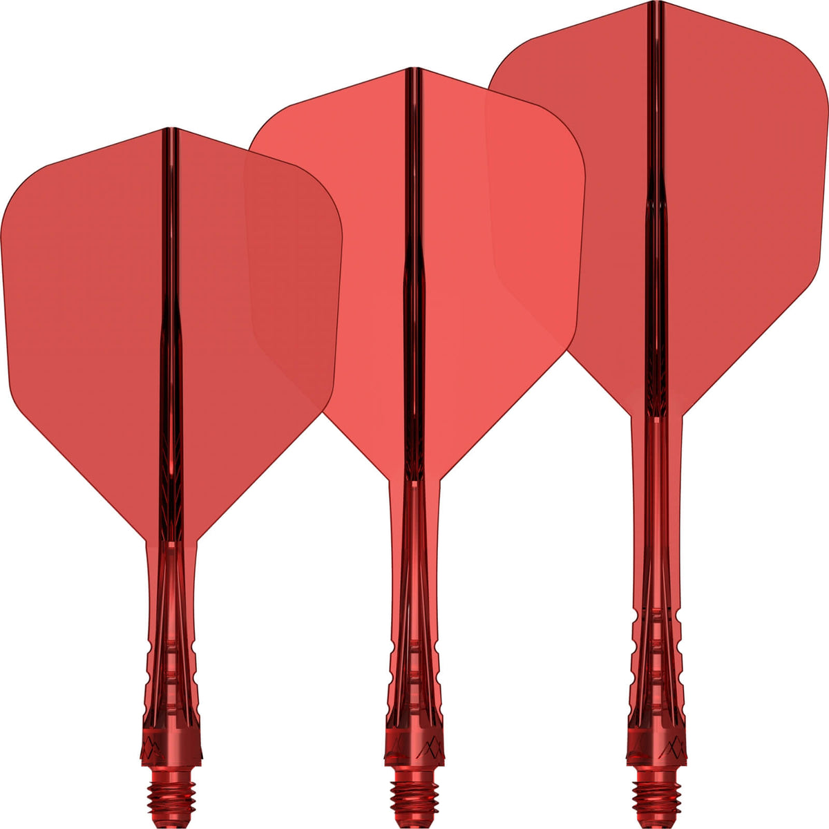 Dart Flights - Mission - Force 90 Vortex Transparent Colours - Standard Dart Flights - Integrated Flight &amp; Shaft System Short / Red