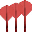 Mission - Force 90 Vortex Transparent Colours - Big Wing Dart Flights - Integrated Flight & Shaft System - Short / Red