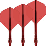 Mission - Force 90 Vortex Transparent Colours - Big Wing Dart Flights - Integrated Flight & Shaft System - Short / Red