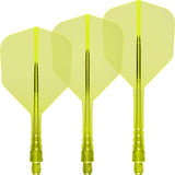 Mission - Force 90 Vortex Transparent Colours - Standard Dart Flights - Integrated Flight & Shaft System - Short / Yellow