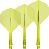 Mission - Force 90 Vortex Transparent Colours - Big Wing Dart Flights - Integrated Flight & Shaft System - Short / Yellow