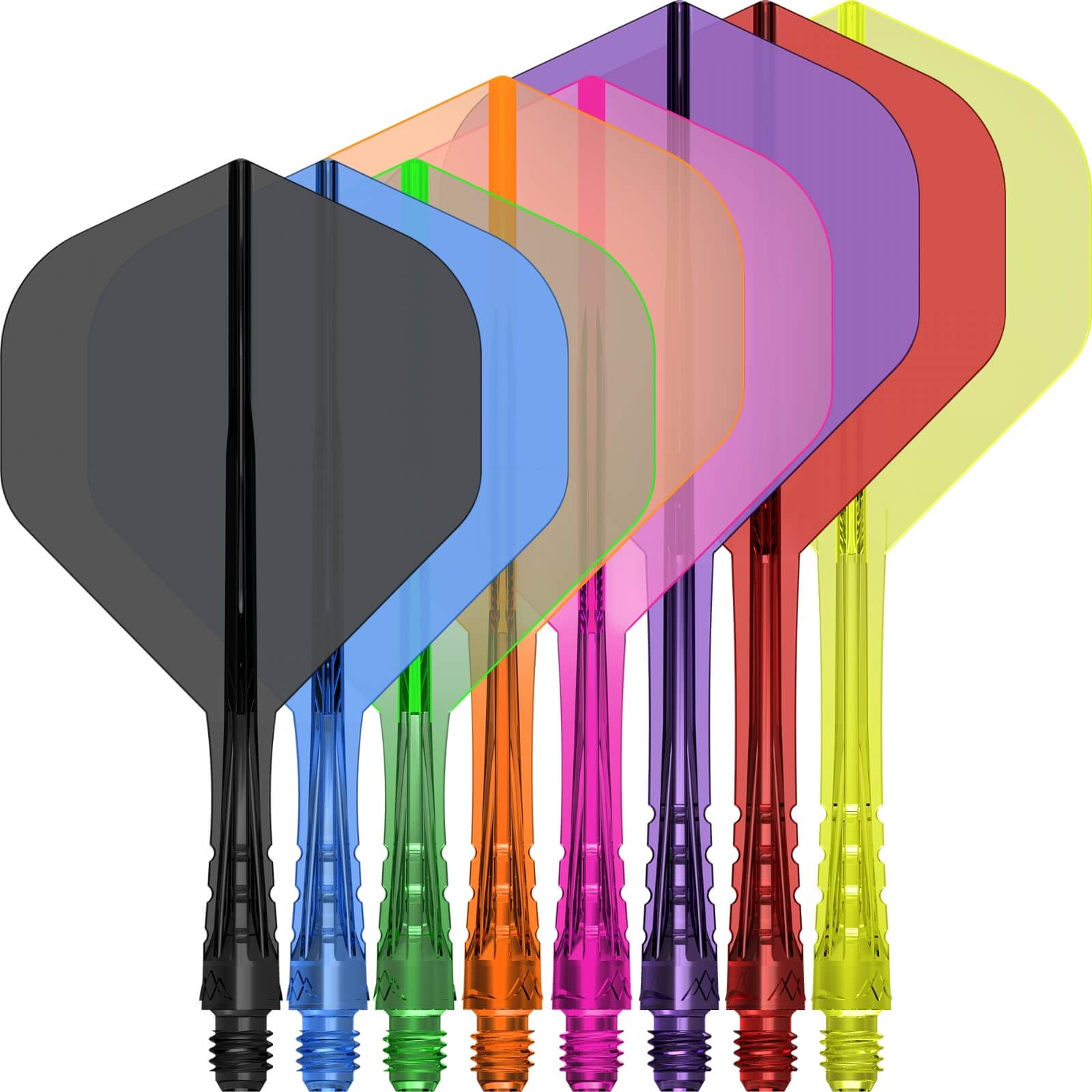 Mission - Force 90 Vortex Transparent Colours - Big Wing Dart Flights - Integrated Flight & Shaft System
