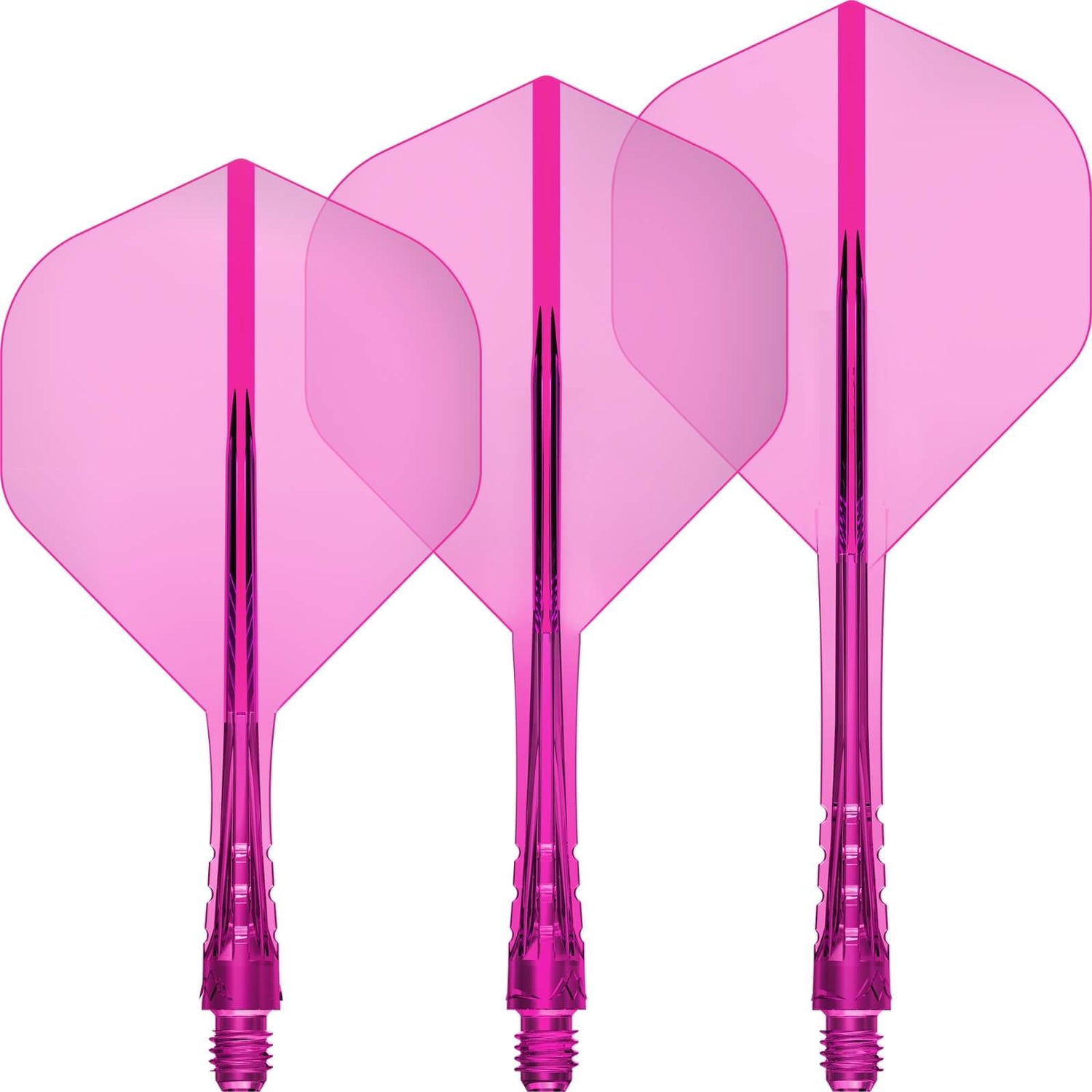 Mission - Force 90 Vortex Transparent Colours - Big Wing Dart Flights - Integrated Flight & Shaft System - Short / Pink