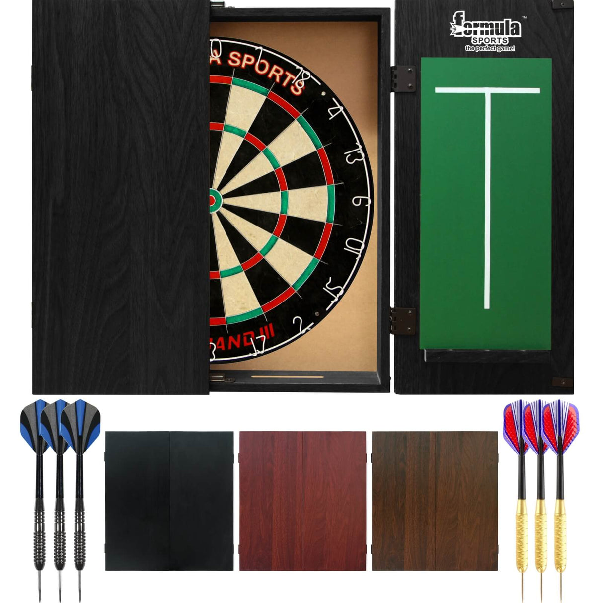 Formula Sports - Micro-Band III Dartboard & Cabinet Ready to Play Bundle -