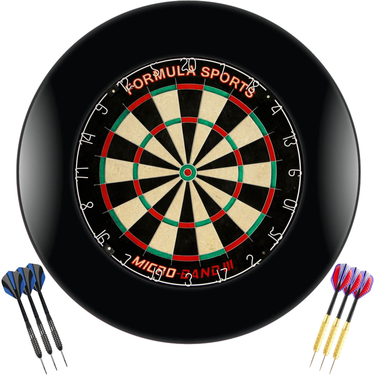 Formula Sports - Micro-Band III Dartboard & Surround Ready to Play Bundle - Black