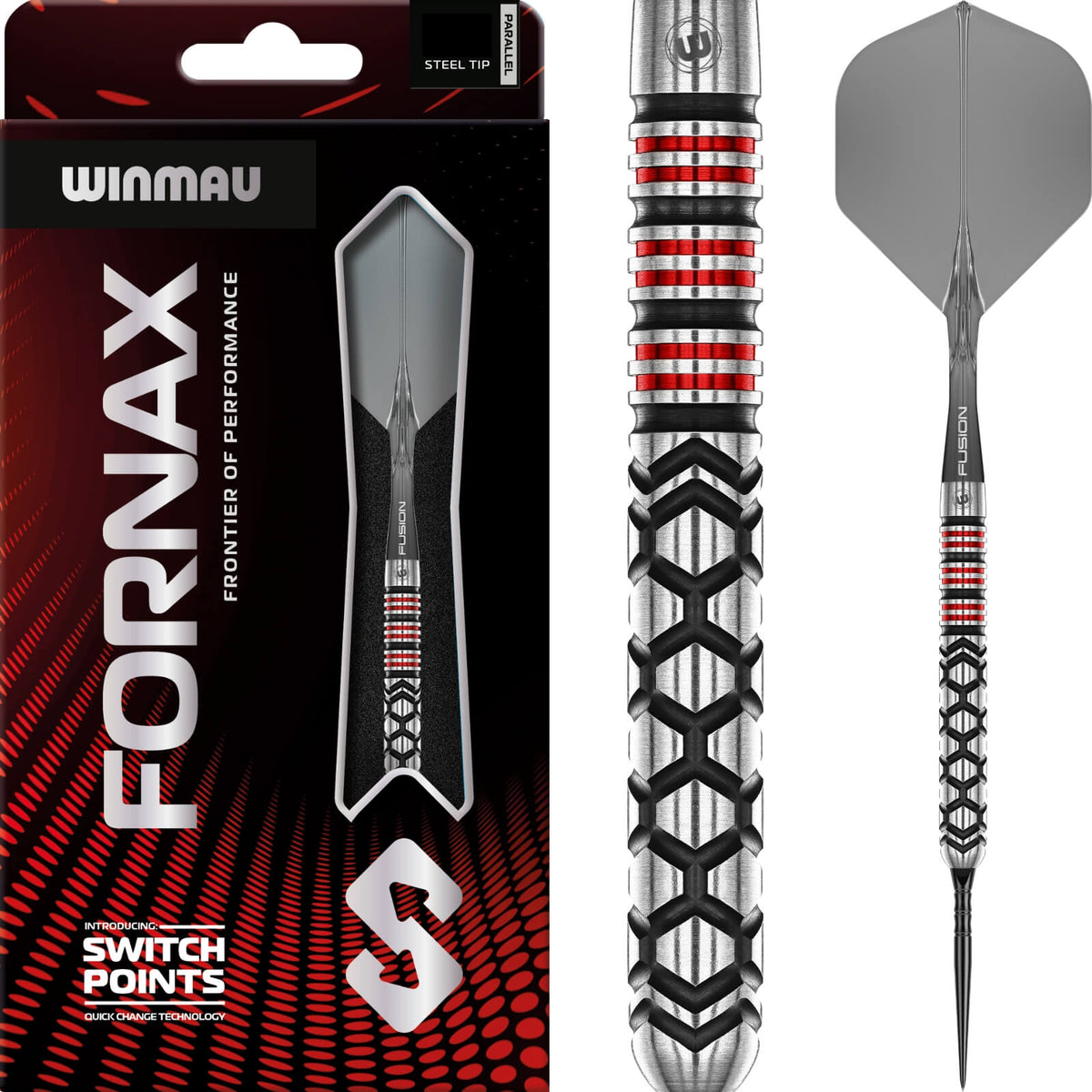 Darts - Winmau - Fornax Parallel Darts - Switch Points - Steel Tip - 90% Tungsten - 22g 24g