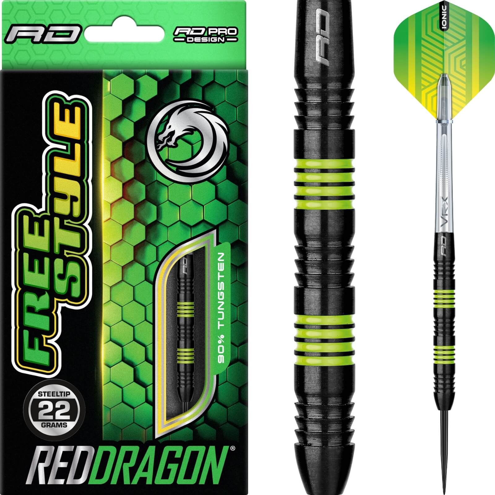 Darts - Red Dragon - Freestyle Darts - Steel Tip - 90% Tungsten - 22g 24g 