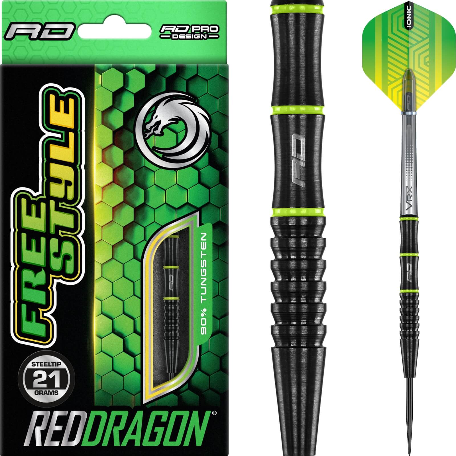 Darts - Red Dragon - Freestyle Darts - Steel Tip - 90% Tungsten - 21g 23g 