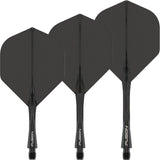 Winmau - Fusion - Big Wing Dart Flights - Integrated Flight & Shaft System - Short (22mm) / Black