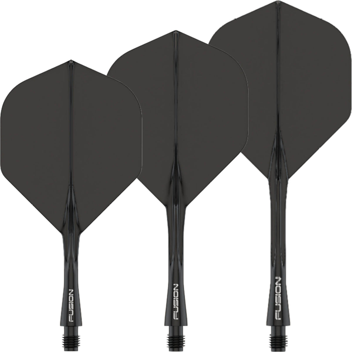 Dart Flights - Winmau - Fusion - Big Wing Dart Flights - Integrated Flight &amp; Shaft System Short (22mm) / Black