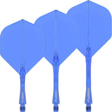 Winmau - Fusion - Big Wing Dart Flights - Integrated Flight & Shaft System - Short (22mm) / Blue