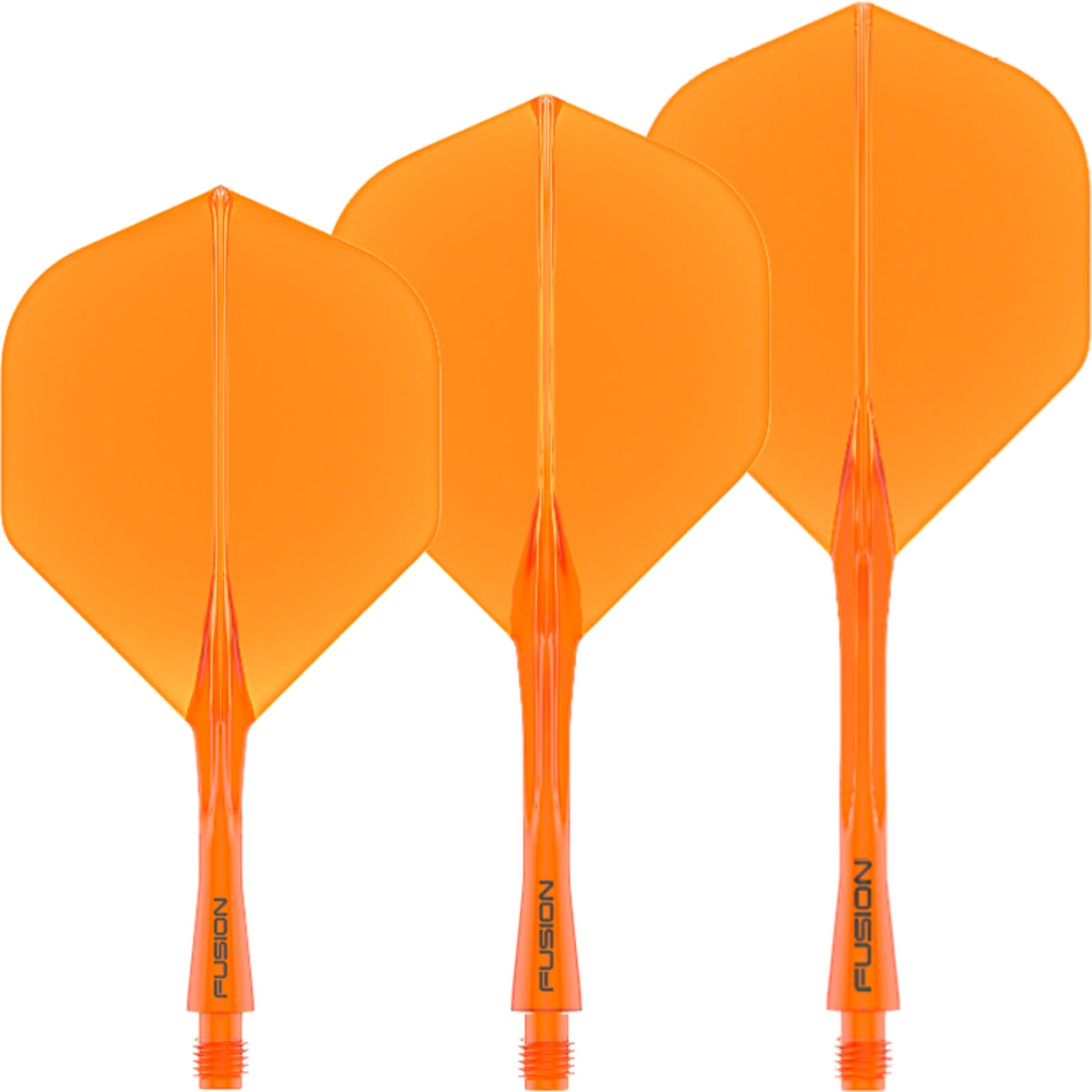Dart Flights - Winmau - Fusion - Big Wing Dart Flights - Integrated Flight &amp; Shaft System Short (22mm) / Orange