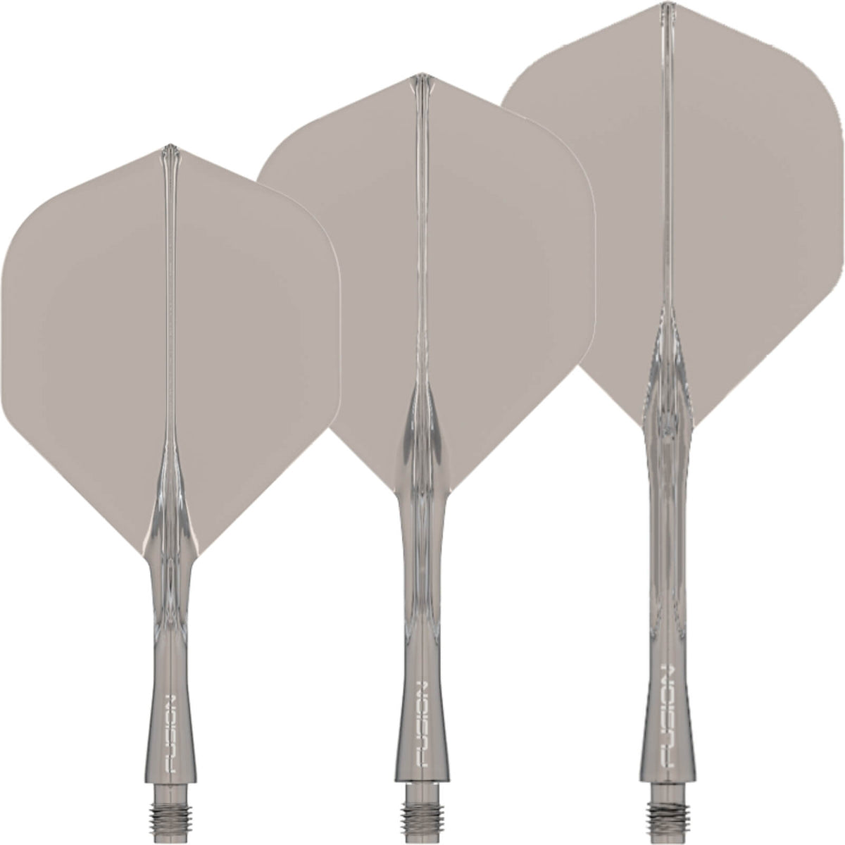 Dart Flights - Winmau - Fusion - Big Wing Dart Flights - Integrated Flight &amp; Shaft System Short (22mm) / Smokey