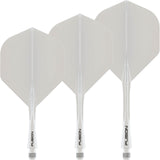 Winmau - Fusion - Big Wing Dart Flights - Integrated Flight & Shaft System - Short (22mm) / White