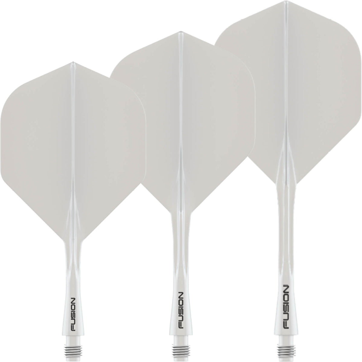 Dart Flights - Winmau - Fusion - Big Wing Dart Flights - Integrated Flight &amp; Shaft System Short (22mm) / White