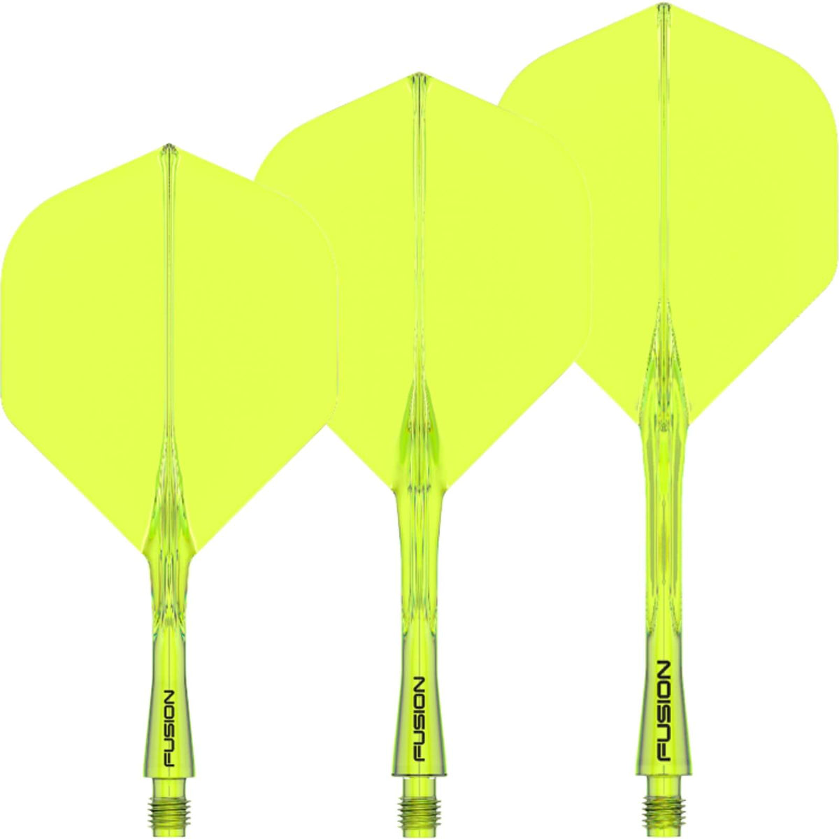 Dart Flights - Winmau - Fusion - Big Wing Dart Flights - Integrated Flight &amp; Shaft System Short (22mm) / Yellow