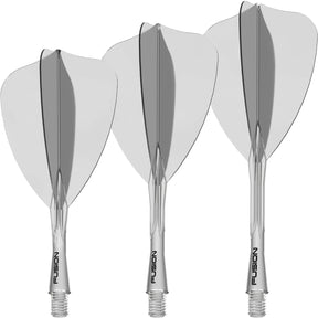 Winmau - Fusion - Arrow Dart Flights - Integrated Flight & Shaft System - Short (22mm) / Clear