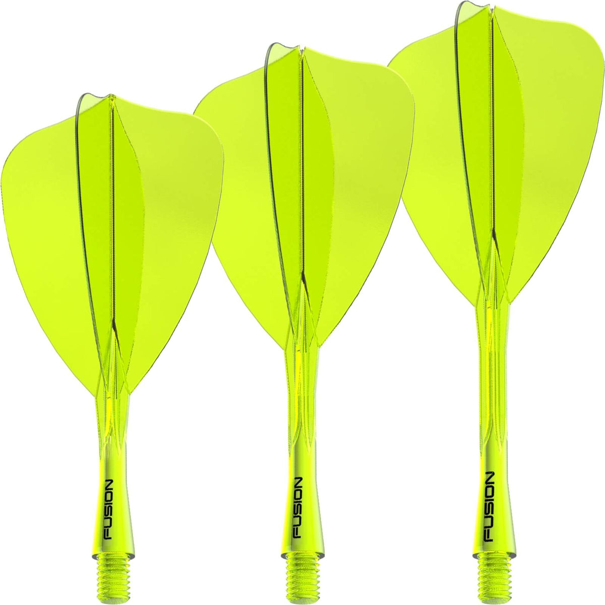 Dart Flights - Winmau - Fusion - Arrow Dart Flights - Integrated Flight &amp; Shaft System Short (22mm) / Yellow