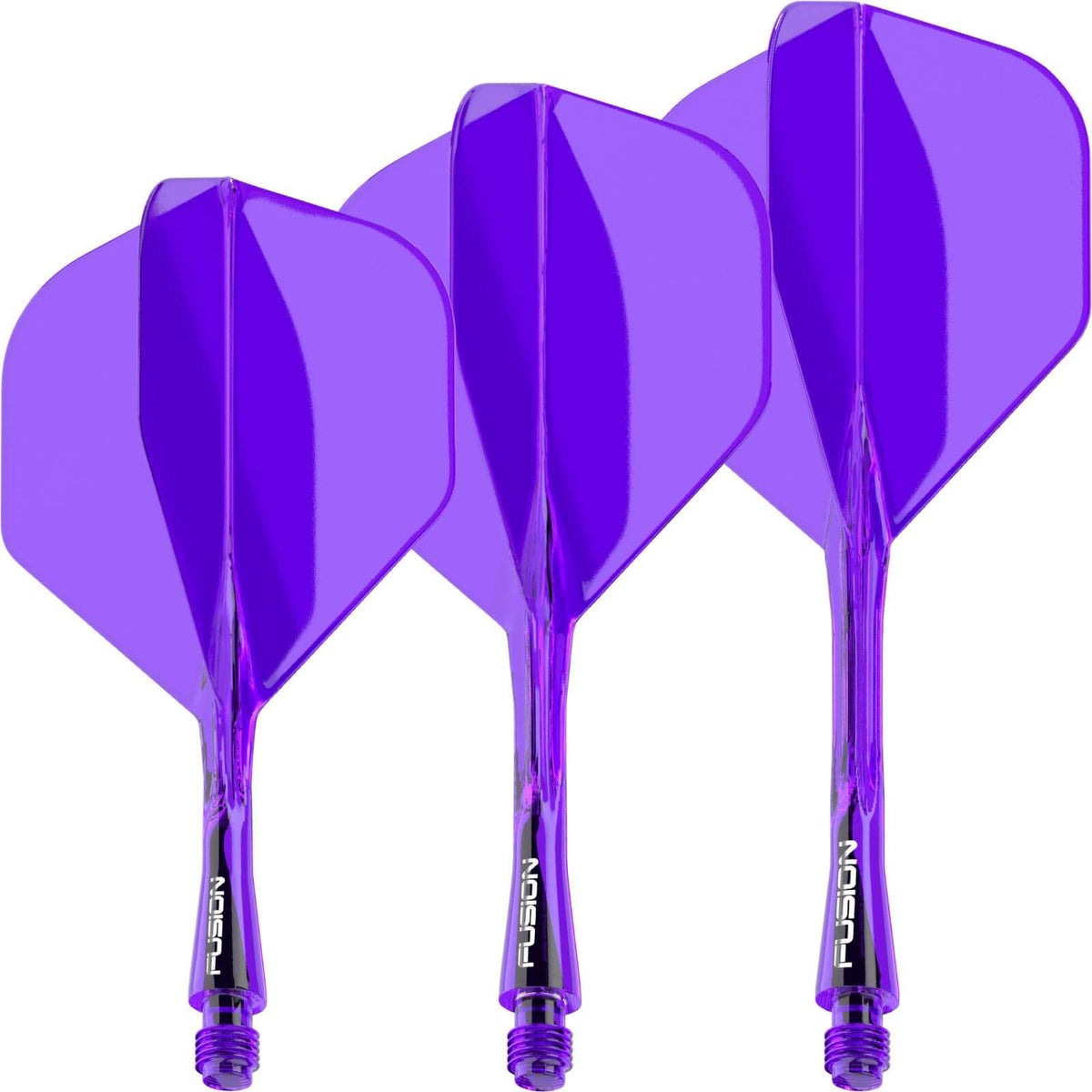 Dart Flights - Winmau - Fusion - Big Wing Dart Flights - Integrated Flight &amp; Shaft System Short (22mm) / Purple