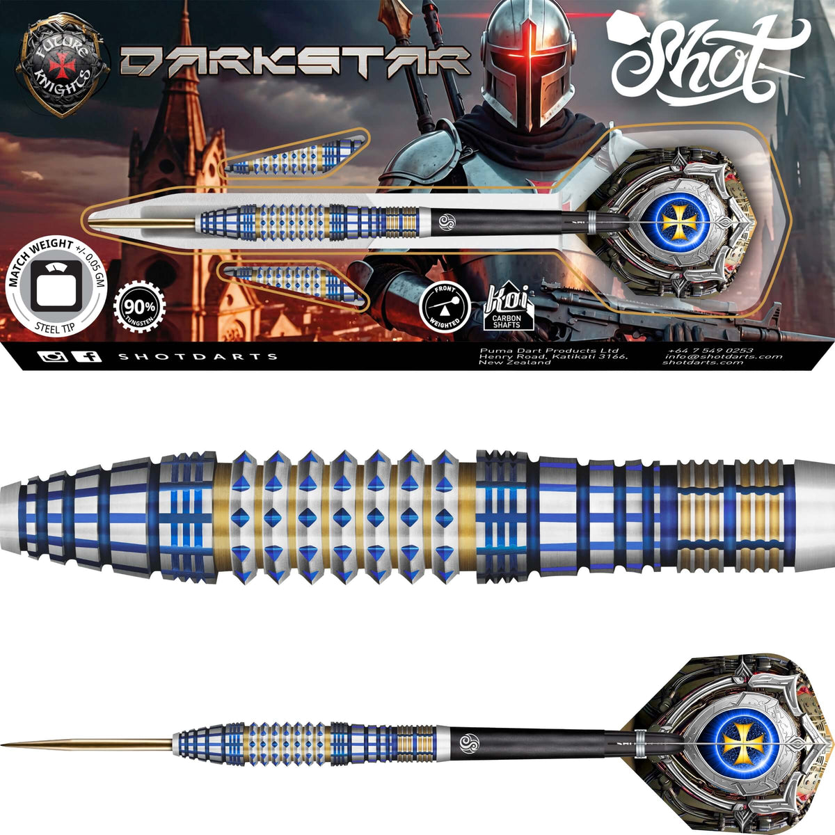 Darts - Shot - Future Knights Darkstar Darts - Steel Tip - 90% Tungsten - 23g 24g 25g