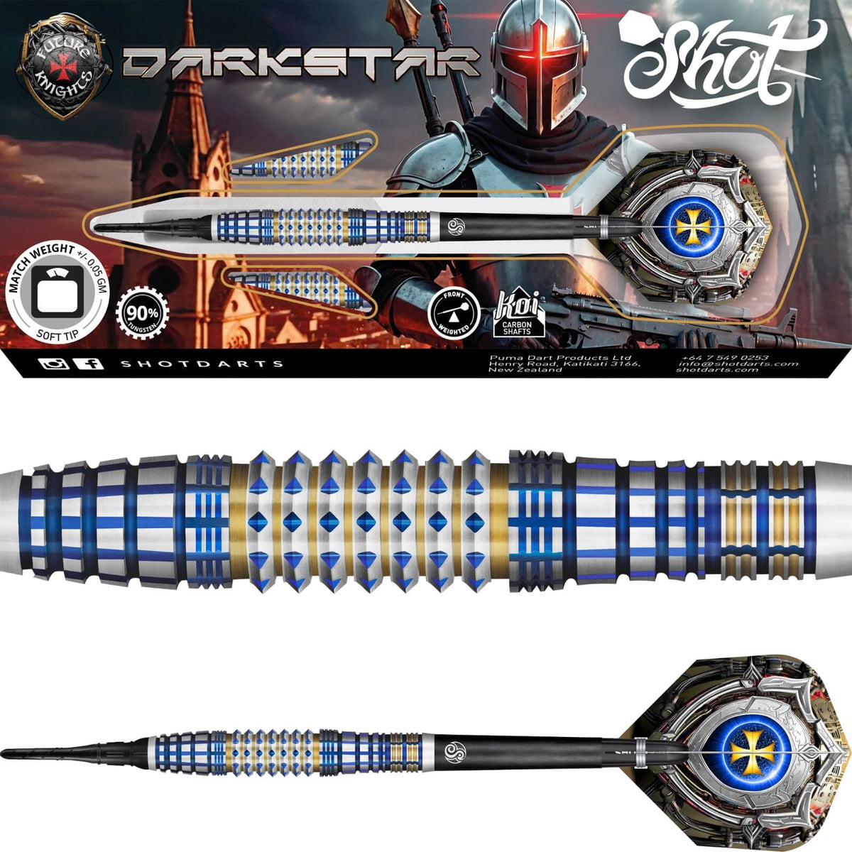 Darts - Shot - Future Knights Darkstar Darts - Soft Tip - 90% Tungsten - 20g