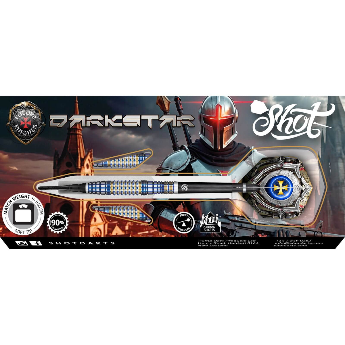 Darts - Shot - Future Knights Darkstar Darts - Soft Tip - 90% Tungsten - 20g
