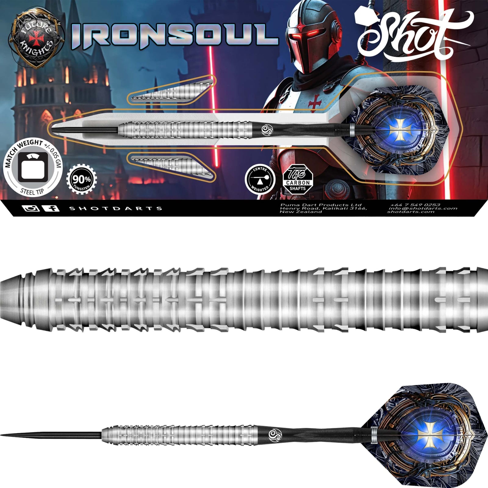 Darts - Shot - Future Knights Ironsoul Darts - Steel Tip - 90% Tungsten - 23g 24g 26g