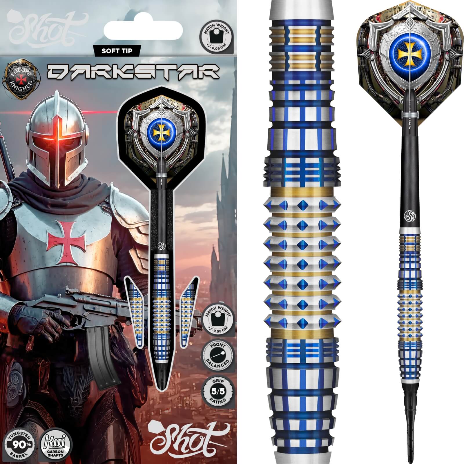 Shot - Future Knights Darkstar Darts - Soft Tip - 90% Tungsten - 20g -