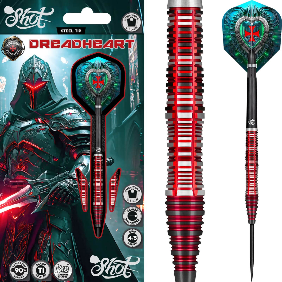 Shot - Future Knights Dreadheart Darts - 90% Tungsten - 23g 24g 25g -