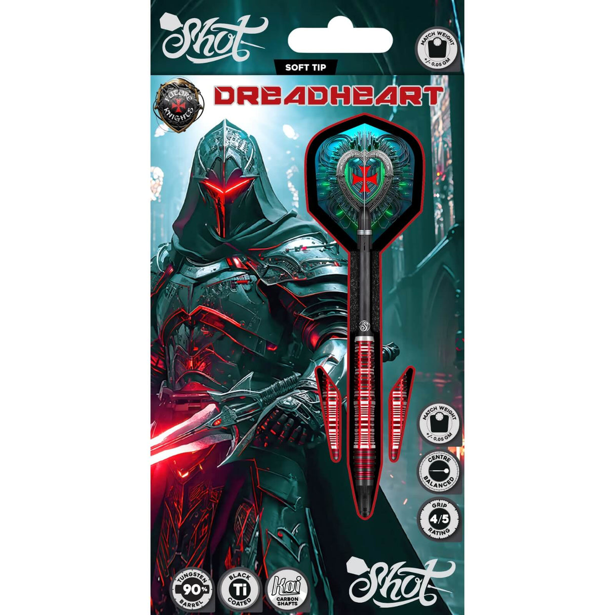 Shot - Future Knights Dreadheart Darts - Soft Tip - 90% Tungsten - 20g -