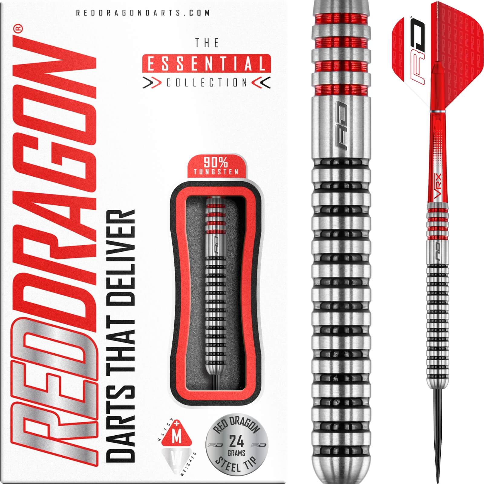 Darts - Red Dragon - GT3's Darts - Steel Tip - 90% Tungsten - 22g 24g 26g 