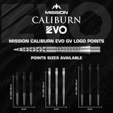Mission - Caliburn EVO GV Logo Dart Points - 26mm 32mm 38mm