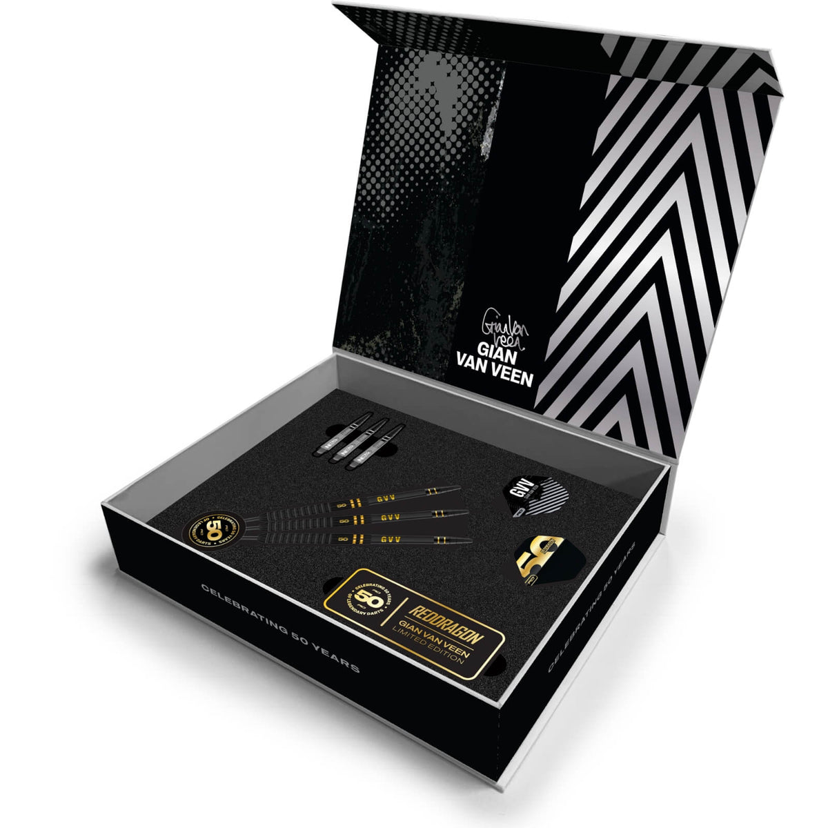 Darts - Red Dragon - Gian van Veen 50 Years Limited Edition Darts - Steel Tip - 90% Tungsten - 21g