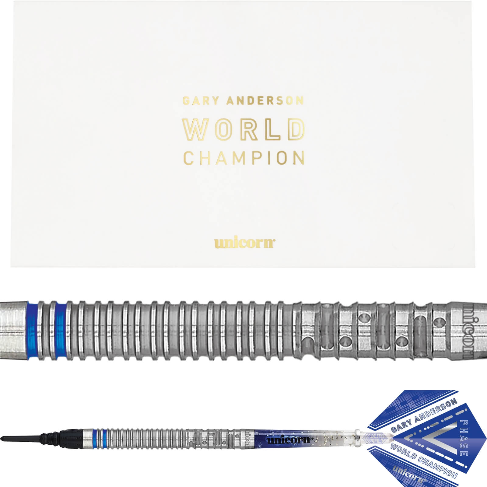 Darts - Unicorn - Gary Anderson Phase 5 Darts - Soft Tip - 90% Tungsten - 18g 20g 