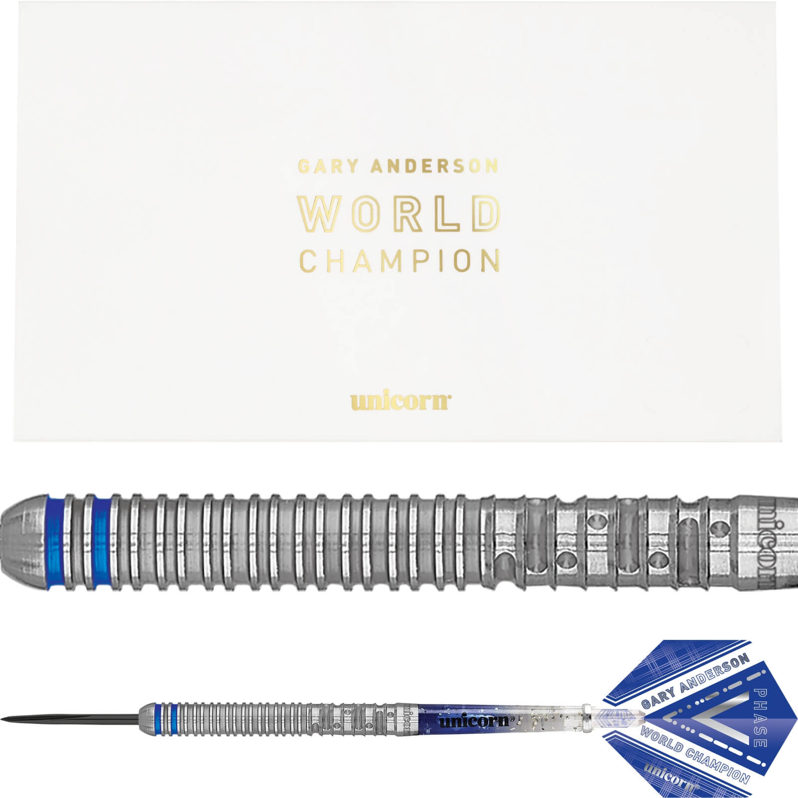 Darts - Unicorn - Gary Anderson Phase 5 Darts - Steel Tip - 90% Tungsten - 21g 22g 23g 24g 25g 