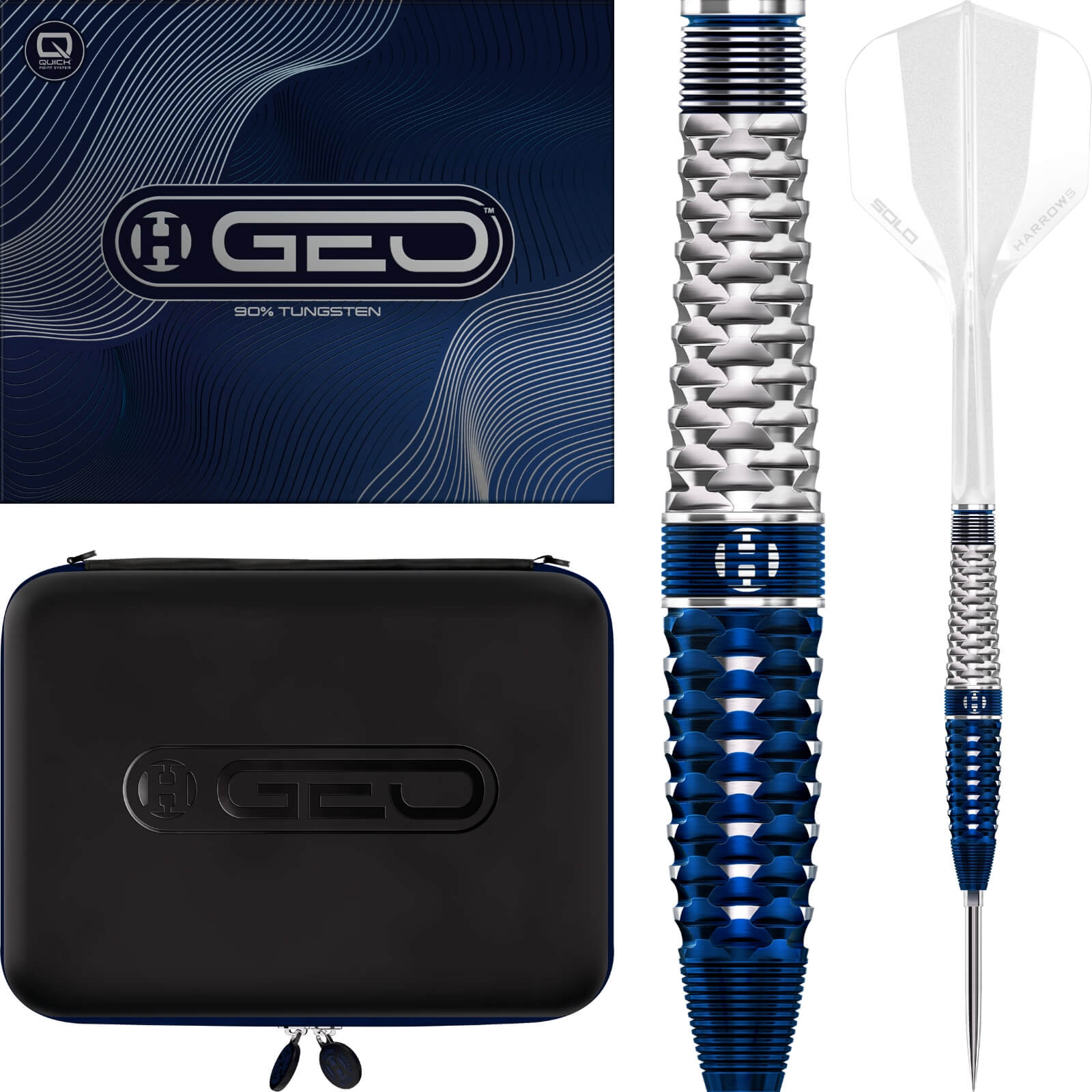 Harrows - GEO 02 Torpedo Darts - Quick Point - Steel Tip - 90% Tungsten - 23g 24g