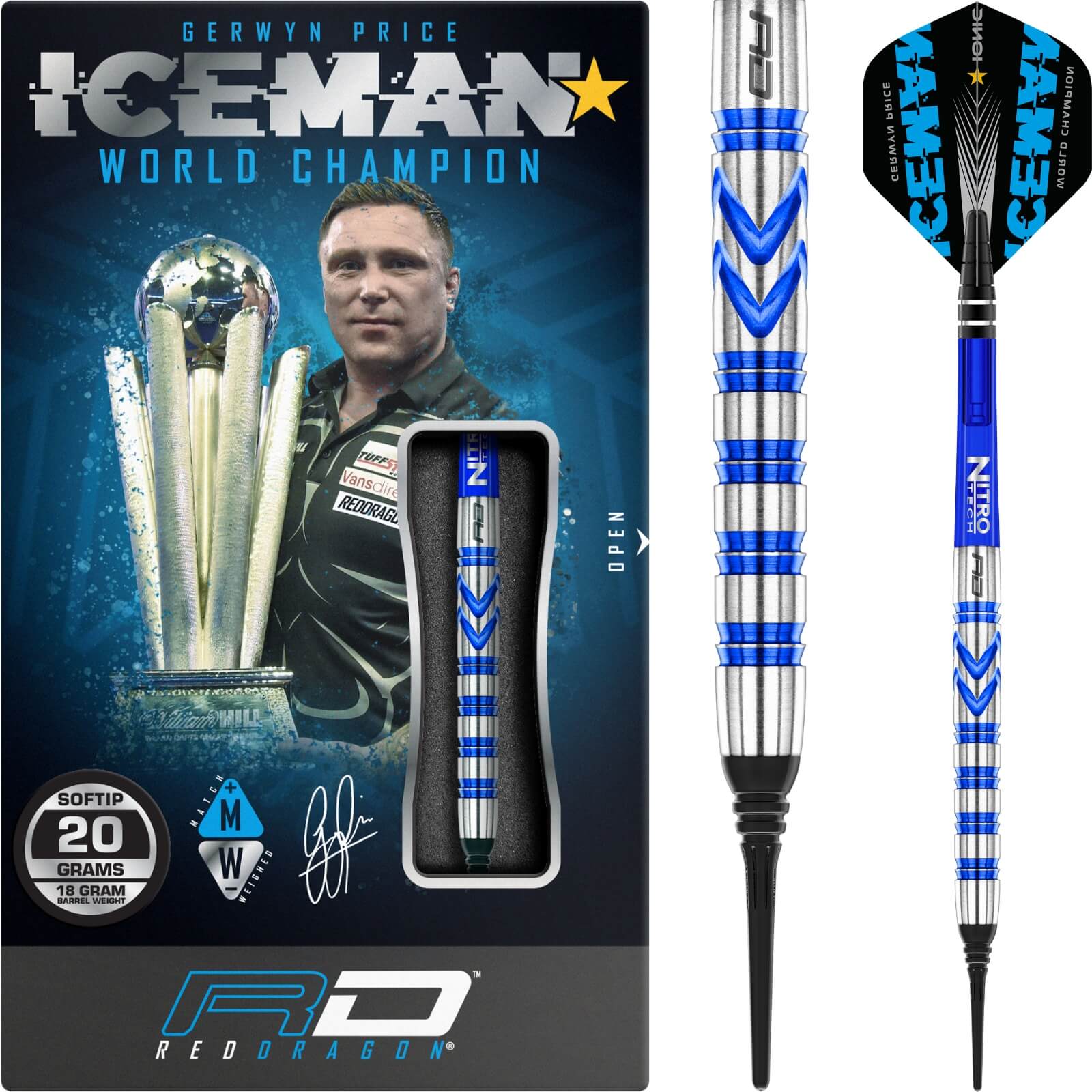 Darts - Red Dragon - Gerwyn Price Darts - Soft Tip - 90% Tungsten - 20g 22g 