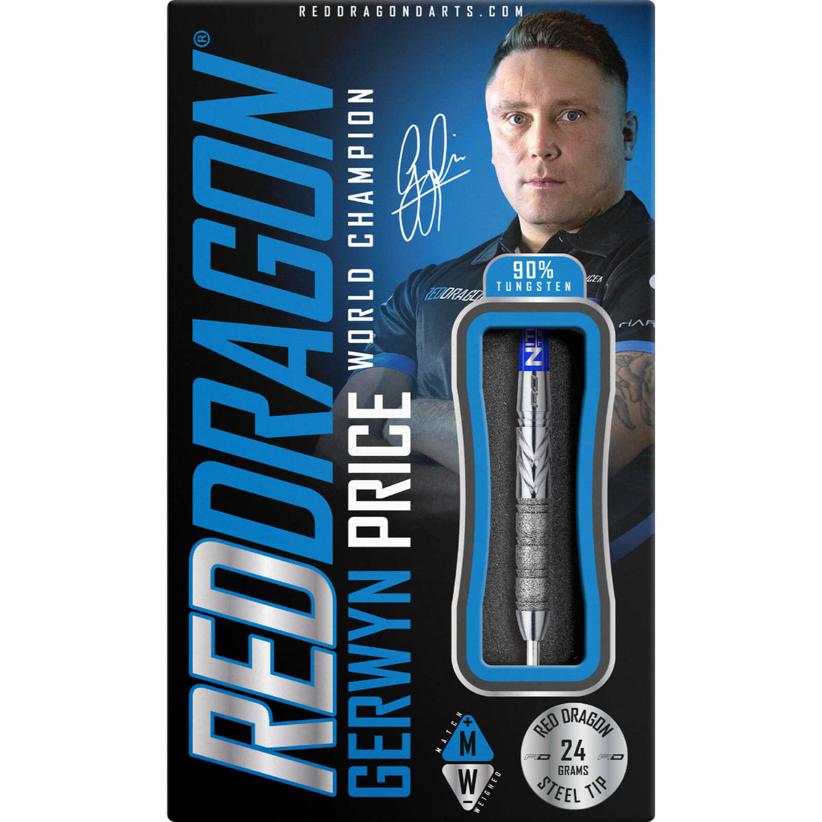 Darts - Red Dragon - Gerwyn Price Element Darts - Steel Tip - 90% Tungsten - 24g
