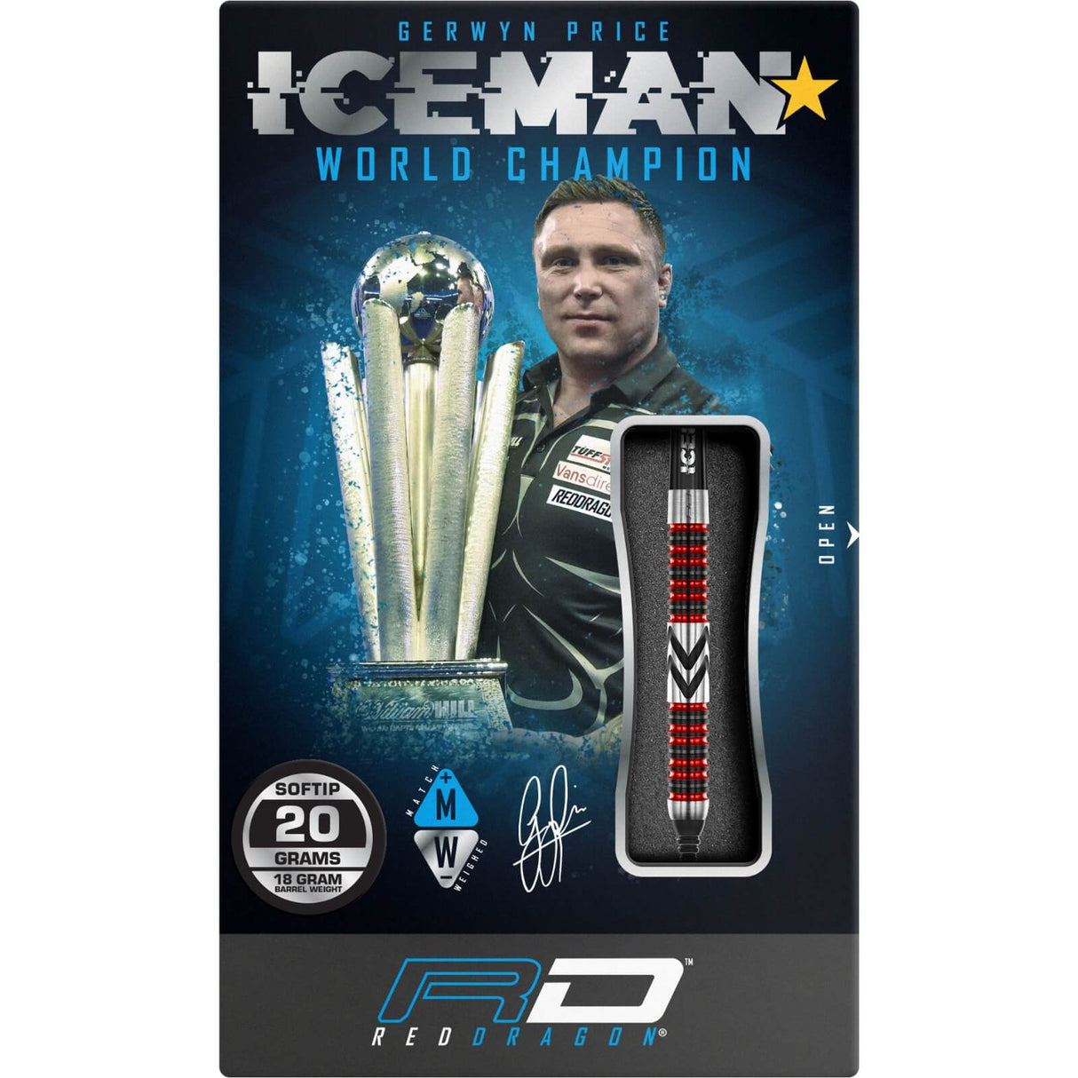 Red Dragon - Gerwyn Price Firebird Darts - Soft Tip - 90% Tungsten - 20g -