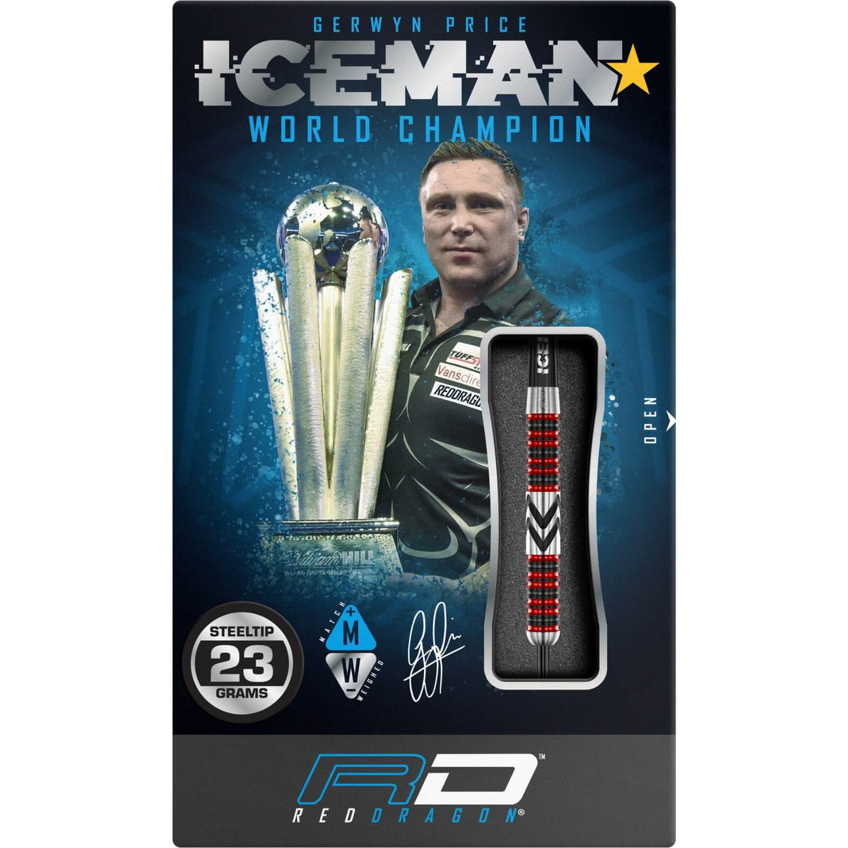 Darts - Red Dragon - Gerwyn Price Firebird Darts - Steel Tip - 90% Tungsten - 21g 23g 