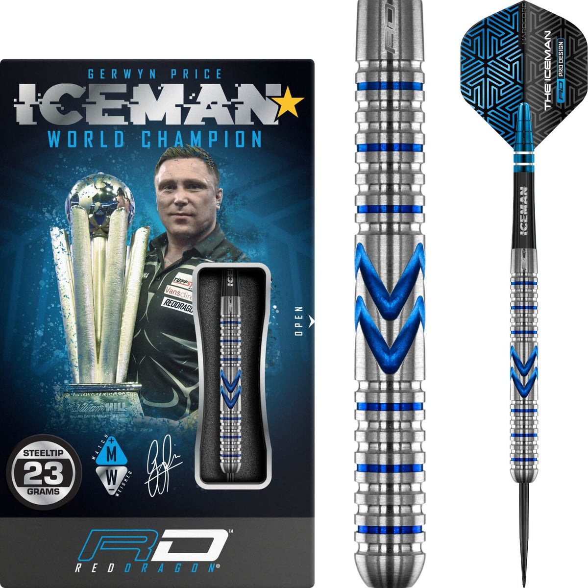 Darts - Red Dragon - Gerwyn Price Midnight Darts - Steel Tip - 90% Tungsten - 23g 25g 