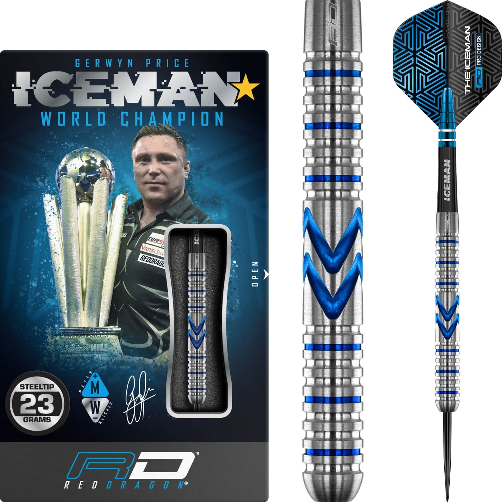 Darts - Red Dragon - Gerwyn Price Midnight Darts - Steel Tip - 90% Tungsten - 23g 25g 