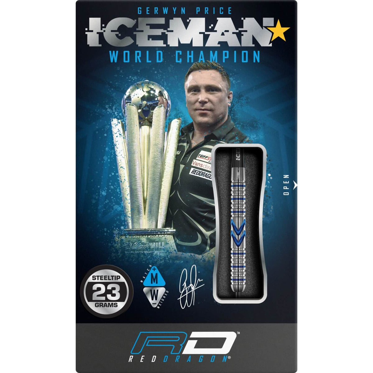 Darts - Red Dragon - Gerwyn Price Midnight Darts - Steel Tip - 90% Tungsten - 23g 25g 